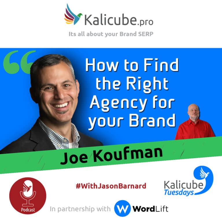 Joe Koufman with Jason Barnard at Kalicube Tuesdays