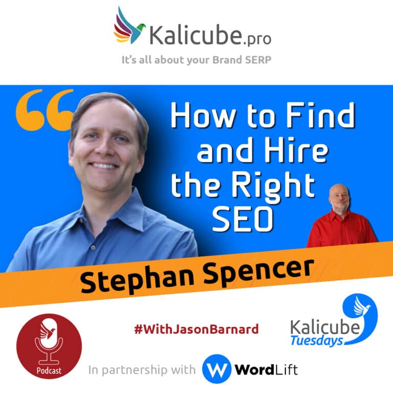 Stephan Spencer with Jason Barnard at Kalicube Tuesdays